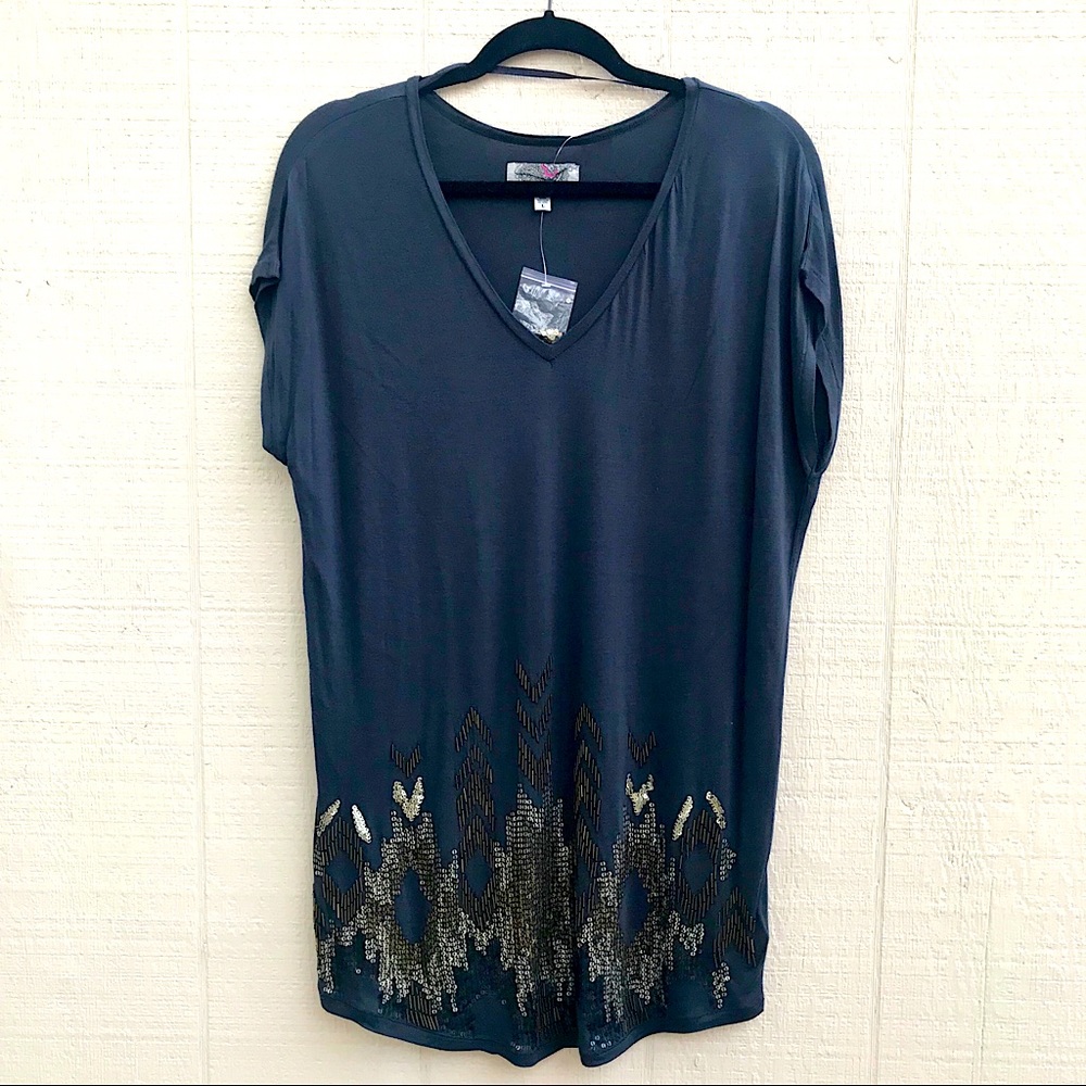 NWT Y2K Beaded Tunic Top